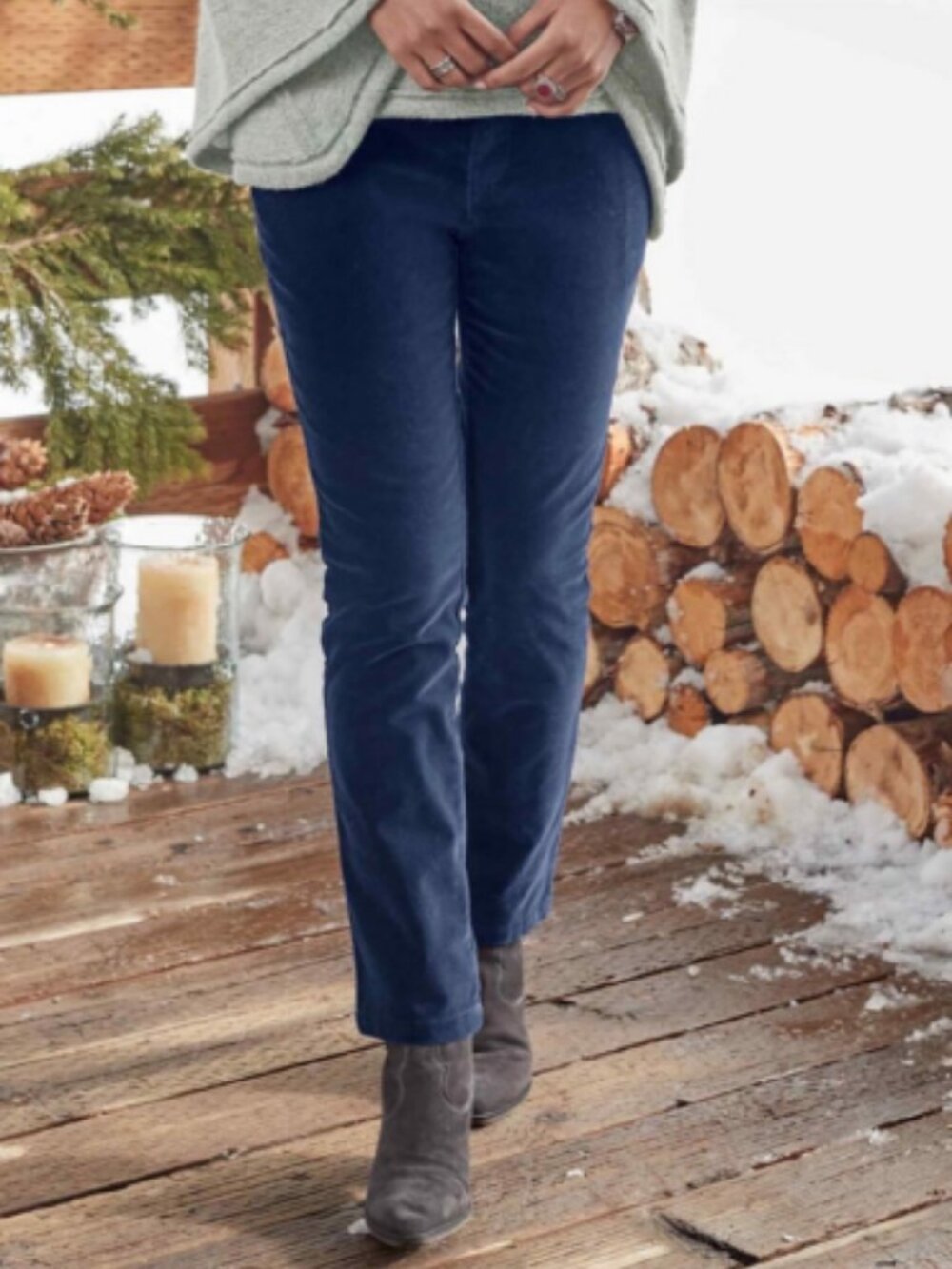 NEW Sundance Size 8 Navy Blue Velvet Pants Trousers Straight Slim Leg NWOT